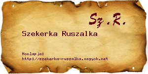Szekerka Ruszalka névjegykártya